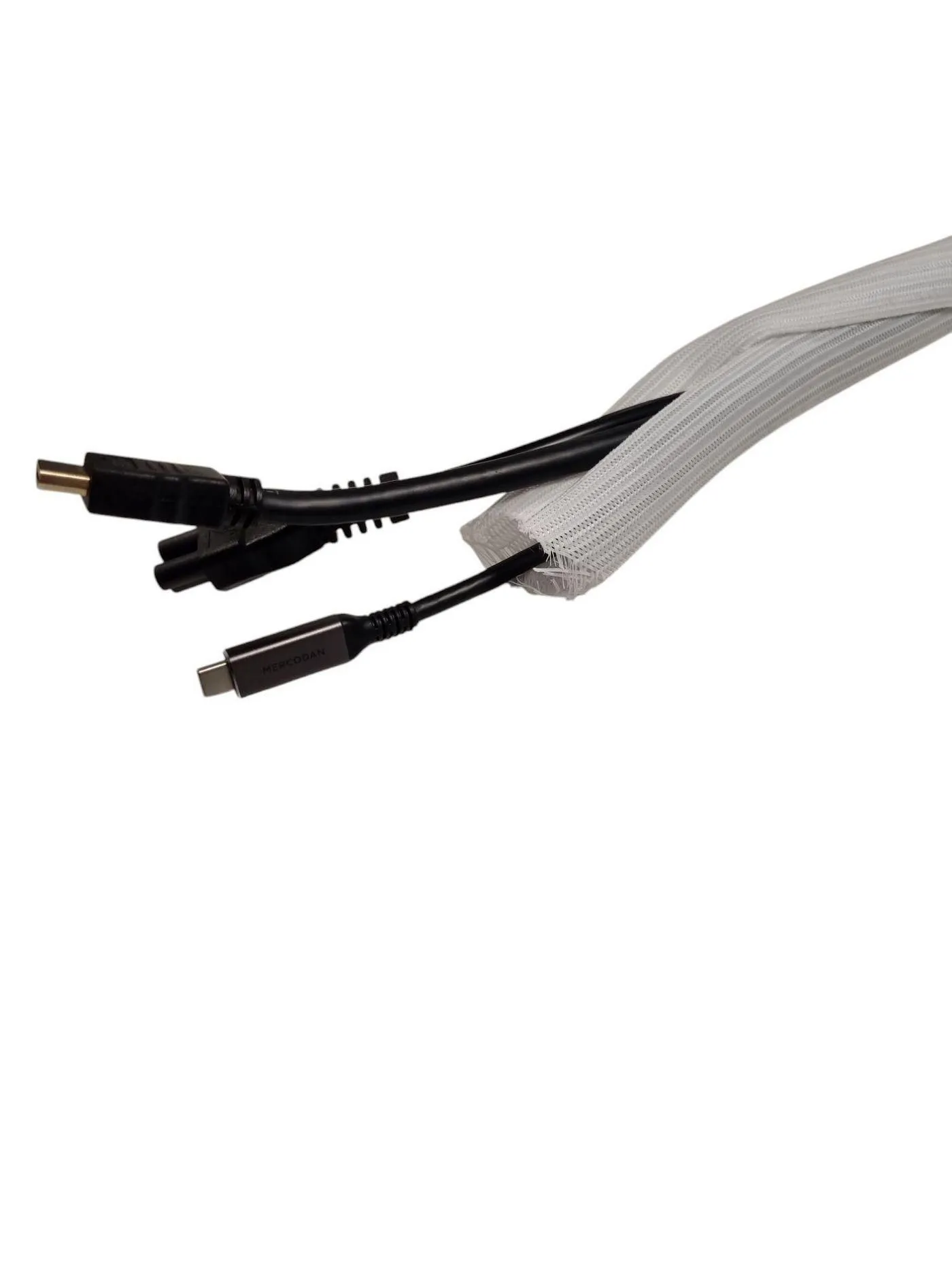 MICROCONNECT Self-Wrap Cable Sleeve, 50 m, White