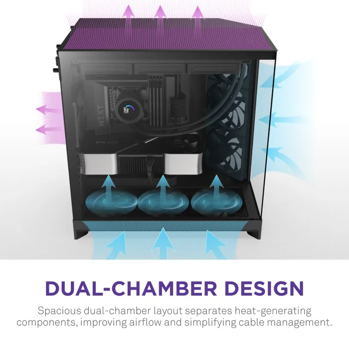 NZXT H9 Flow (2025) - midi chassi, Svart