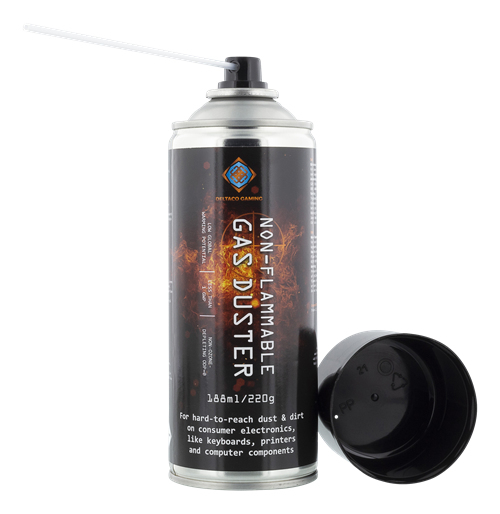 Deltaco GAM-061 GAMING Gas Duster, 220ml, flexible nozzle, Black