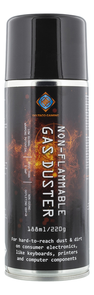 Deltaco GAM-061 GAMING palamaton paineilmapuhdistin, 188 ml, taipuisa suutin, musta