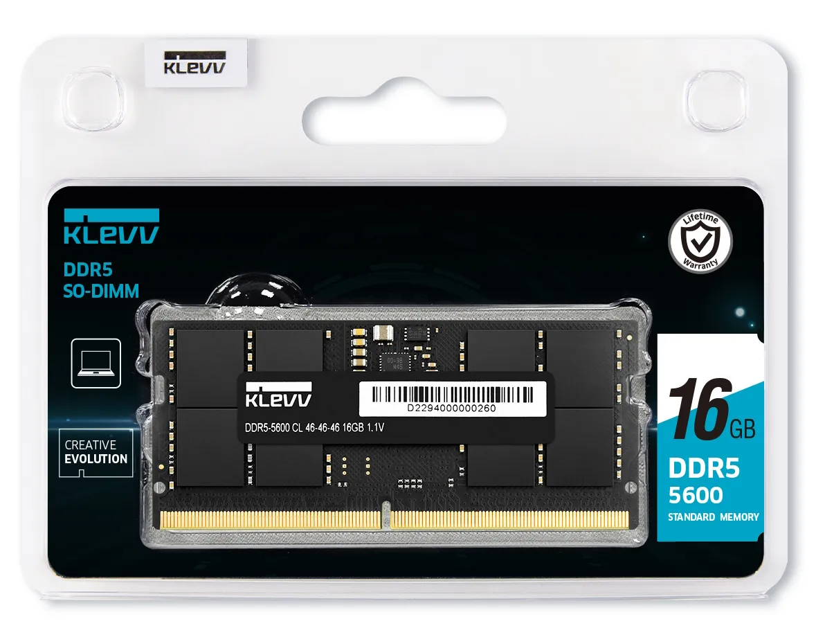 KLEVV SO-DIMM 16 Gt (1 x 16 Gt) DDR5 5600 MHz, CL46 -muisti