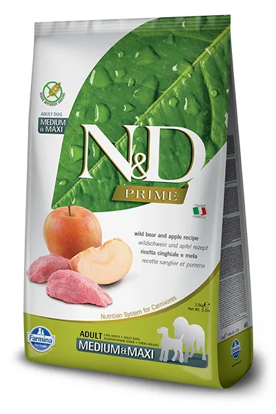 Farmina N&D Prime Wild Boar & Apple Adult Medium & Maxi, Dry food for dogs, Grain Free, 12kg