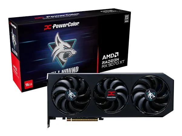 PowerColor Radeon RX 9070 XT Hellhound OC 16 GB - grafikkort