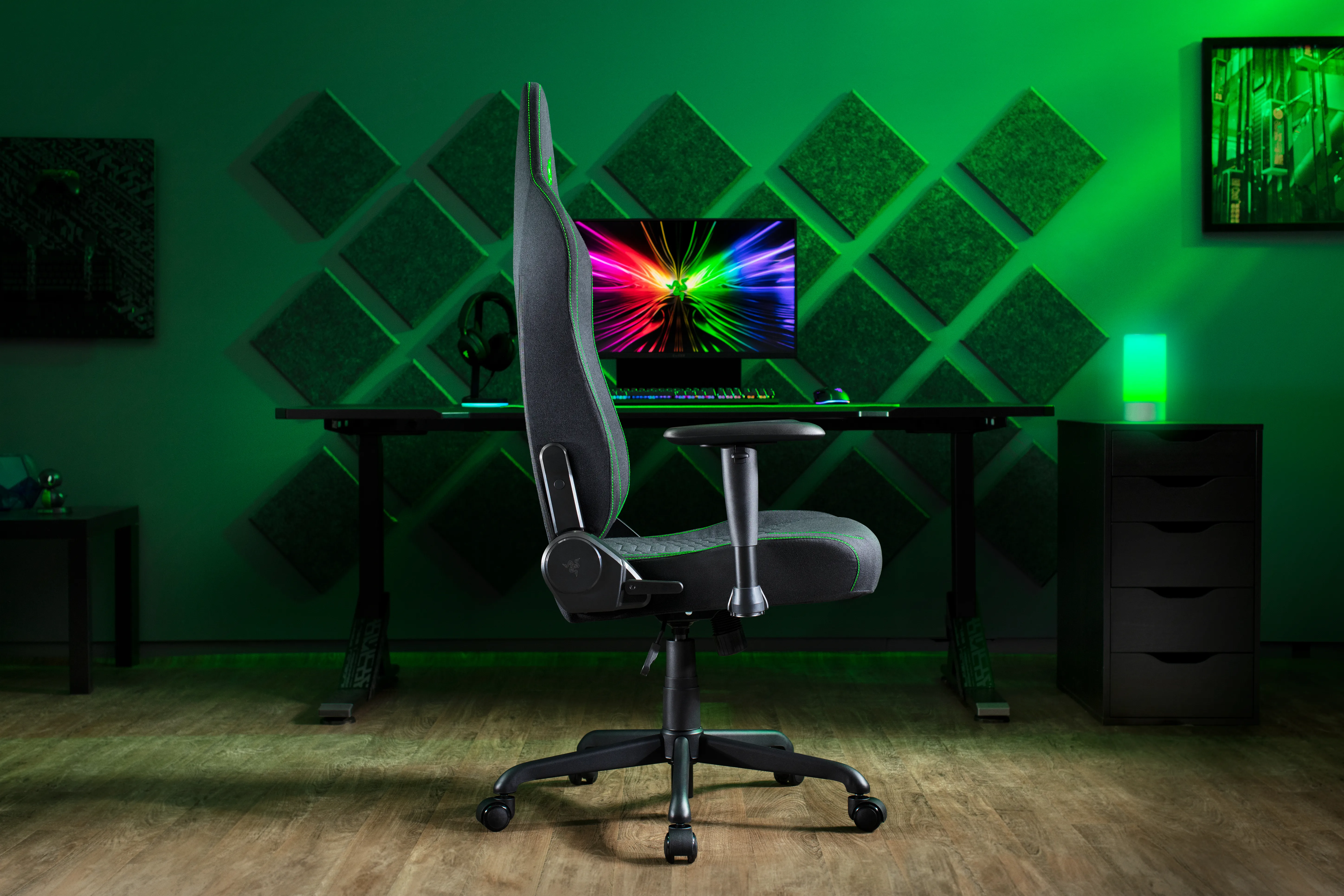 Razer Iskur V2 X PC-spelstol, Svart/Gr&ouml;n