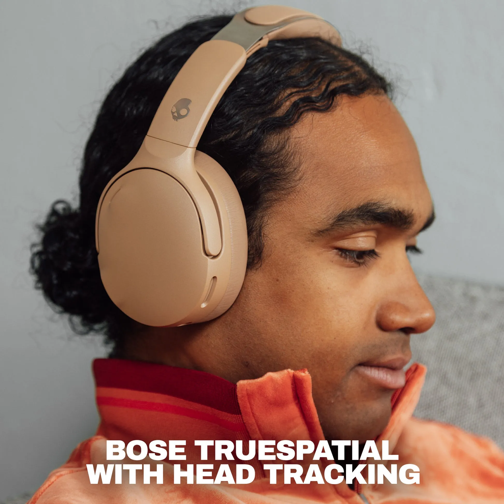 Skullcandy Crusher 1080 ANC tr&aring;dl&ouml;sa over-ear h&ouml;rlurar, ljusbrun