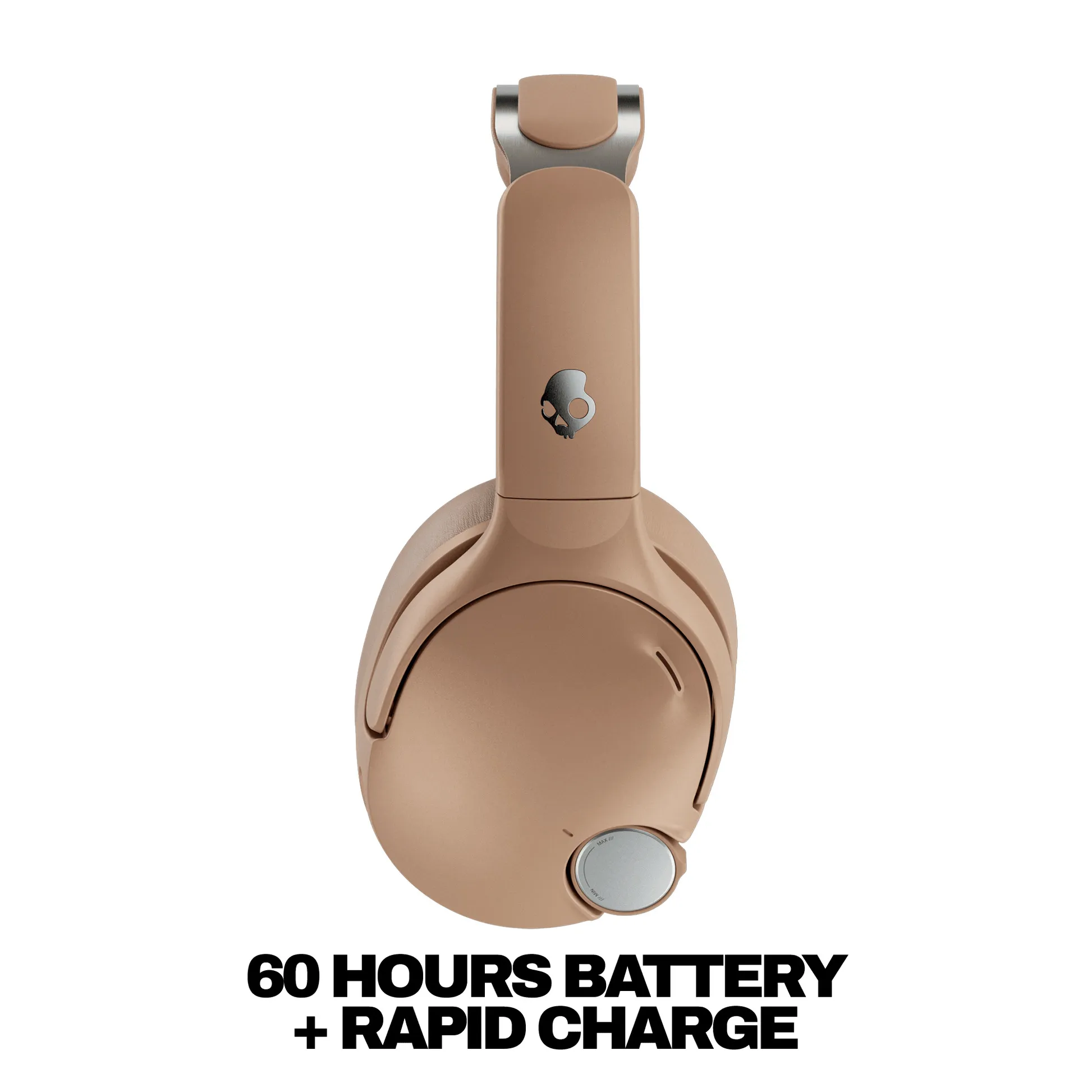 Skullcandy Crusher 1080 ANC tr&aring;dl&ouml;sa over-ear h&ouml;rlurar, ljusbrun