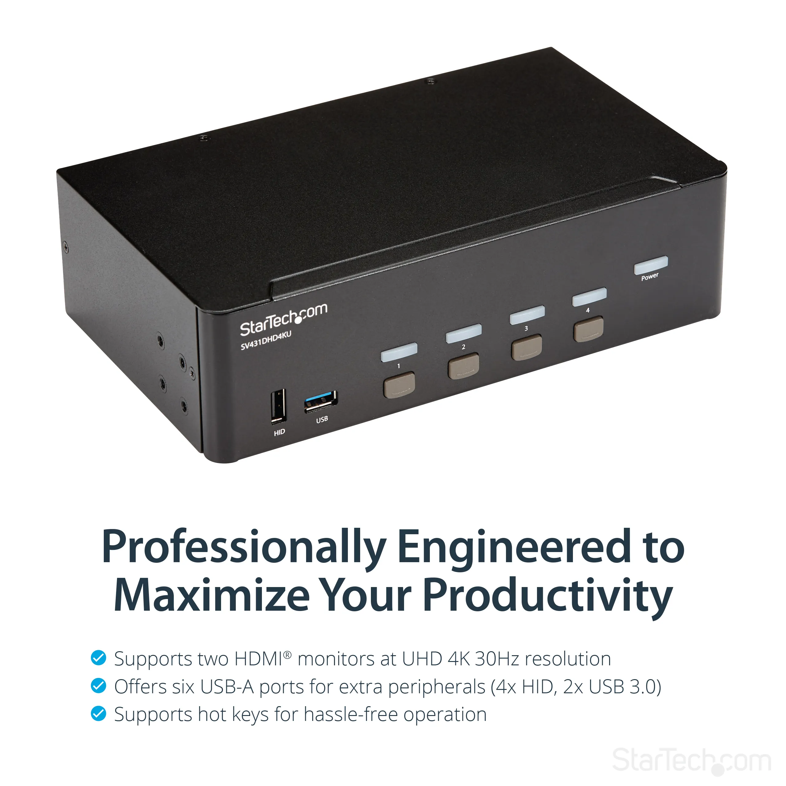 KVM Switch/USB Hub4 Dual Monitor Display