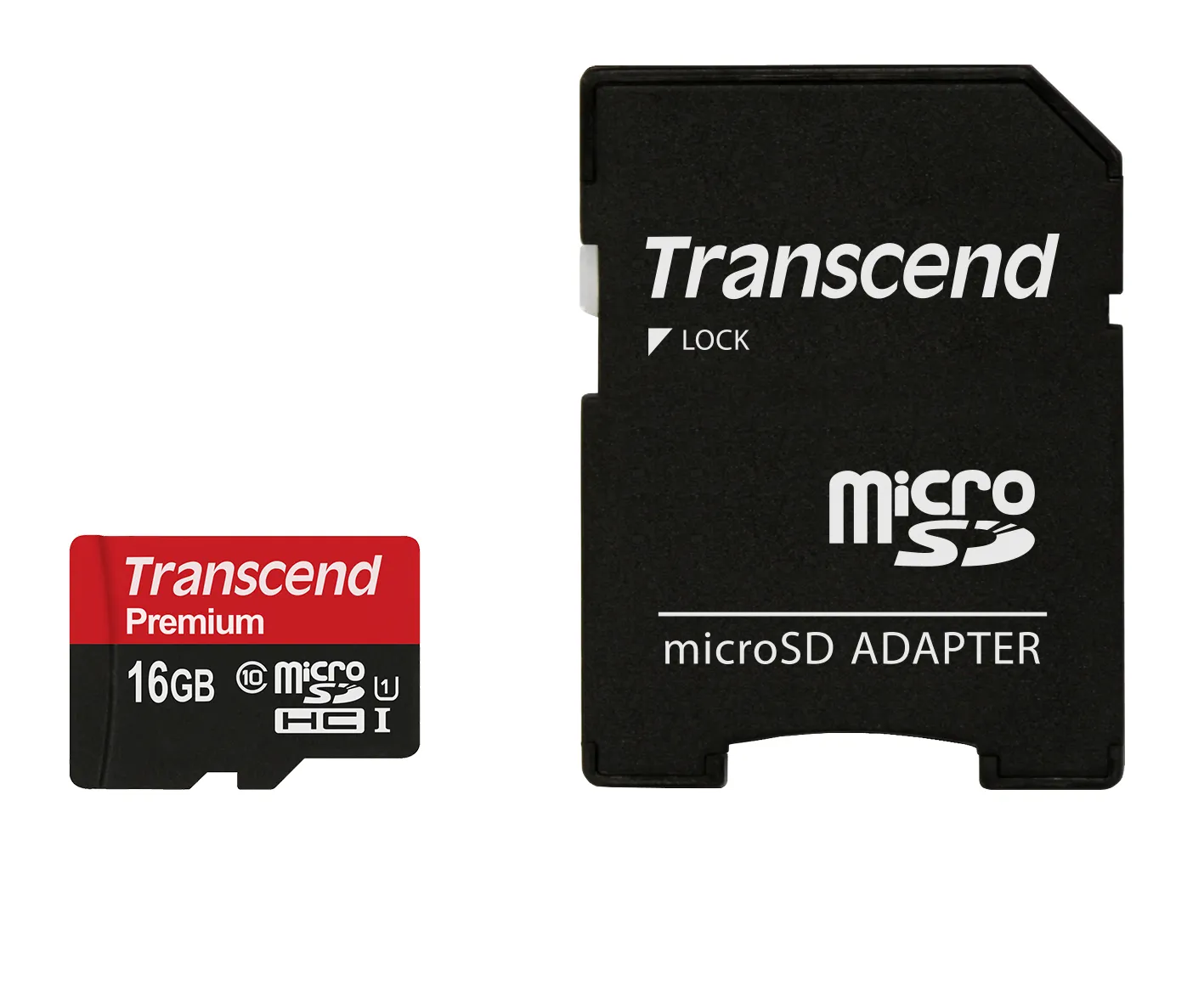 Transcend Premium 16GB MicroSDHC - memory card + SD adapter