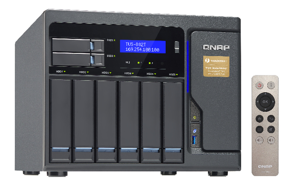 QNAP TVS-882T-i5-16G 8-Bay TurboNAS SATA 6G i5-6500 3.6GHz 16GB RAM 4-LAN 2x 10Gbase-T 2x Thunderbolt port iSCSI RAID 0 1 5 6 10 5
