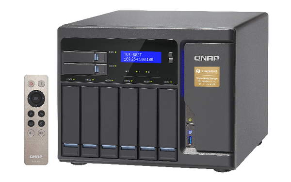 QNAP TVS-882T-i5-16G 8-Bay TurboNAS SATA 6G i5-6500 3.6GHz 16GB RAM 4-LAN 2x 10Gbase-T 2x Thunderbolt port iSCSI RAID 0 1 5 6 10 5