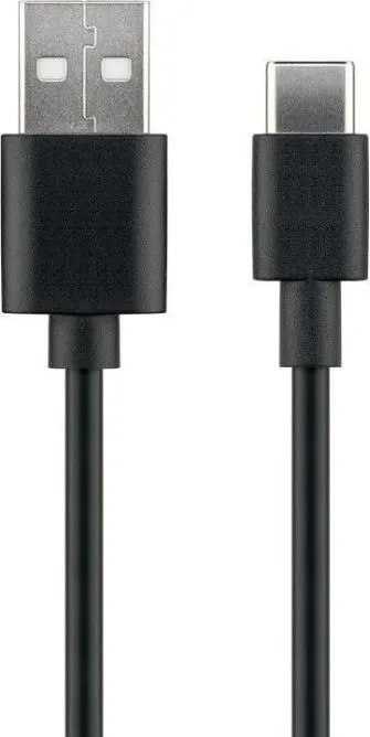MicroConnect USB-C &ndash; USB-A kabel, 1 m, svart