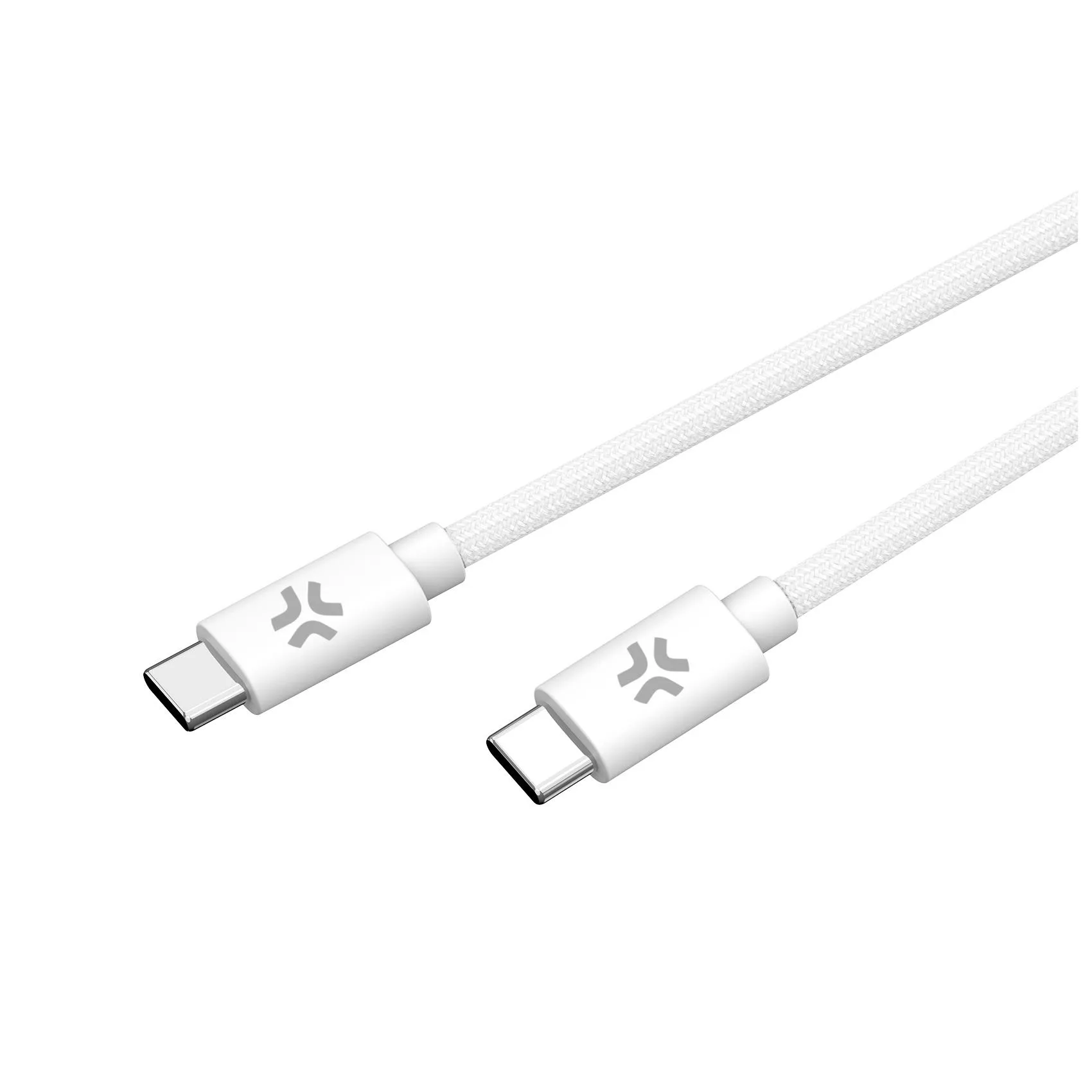 Celly Cotton Braided USB-C -kaapeli, 60 W, 1,5 m, valkoinen