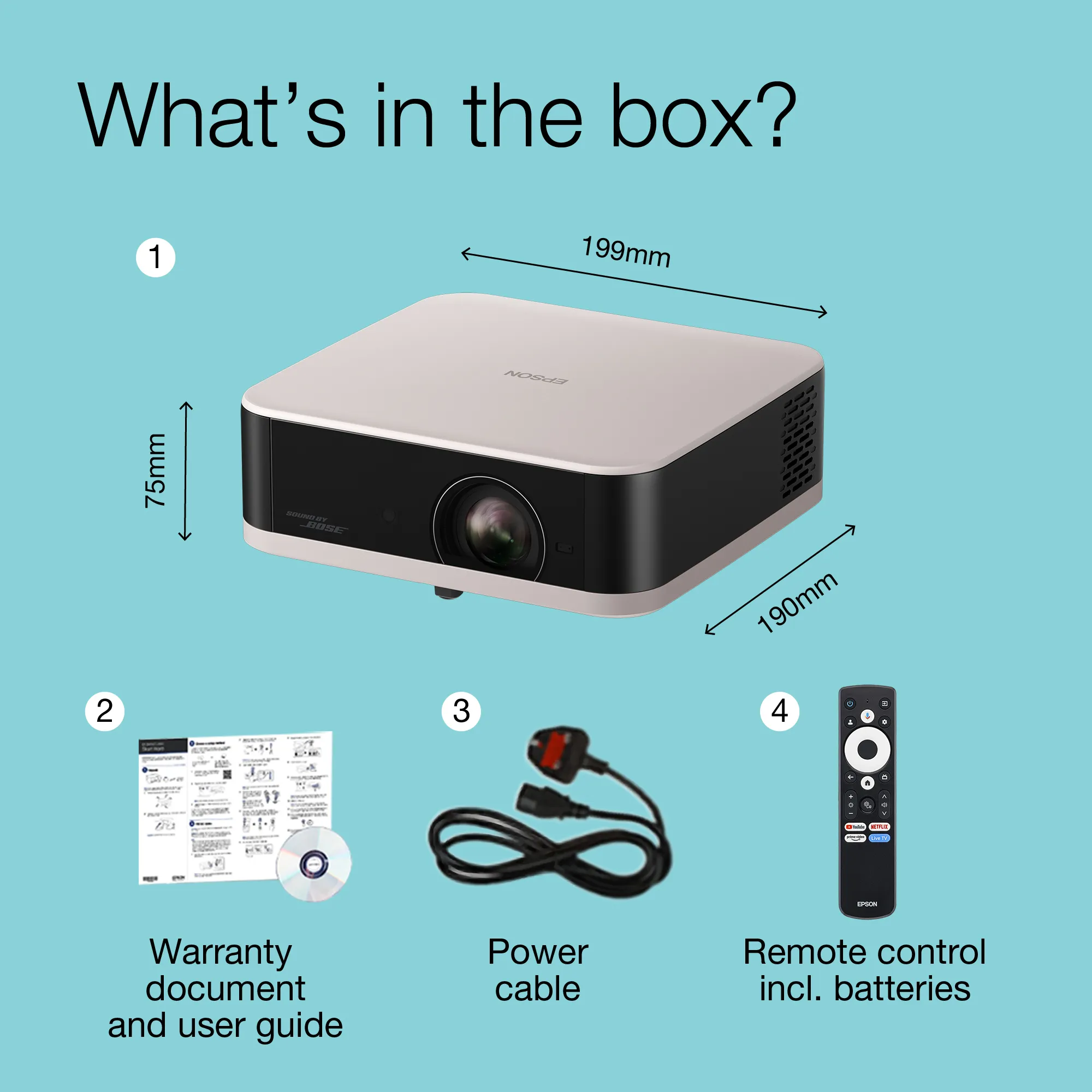 Epson Lifestudio POP EF-61R Google TV 3LCD Full HD 700 ANSI lm Portable LED Projector, Rose Quartz
