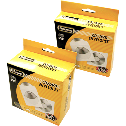 CD/DVD Paper sleeves with plastic window (100)
