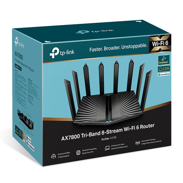 TP-Link Archer AX7800 Tri-Band 8-Stream Wi-Fi 6 Router Tri-band - Wi-Fi 6 router