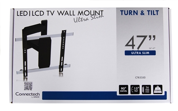 Sinox CONNECTECH CTB3350 kallistuva ja k&auml;&auml;ntyv&auml; sein&auml;teline Ultra Slim. 26"-47"