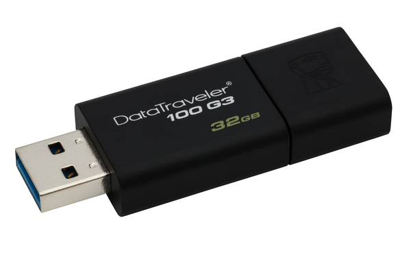 Kingston DataTraveler 100 G3 USB 3.2 Gen 1 32 GB USB-minne, svart
