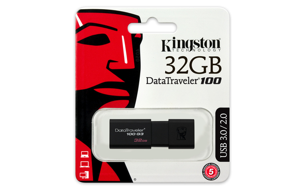 Kingston DataTraveler 100 G3 USB 3.2 Gen 1 32 GB USB-minne, svart
