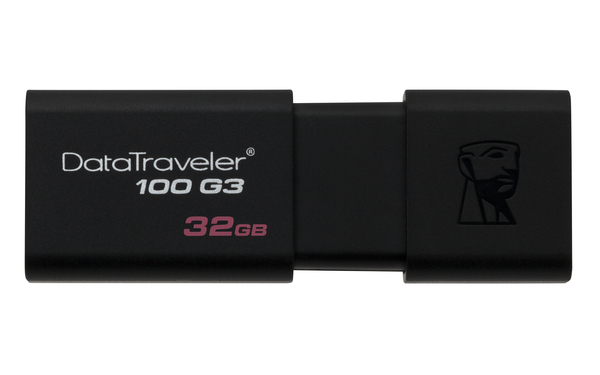 Kingston DataTraveler 100 G3 USB 3.2 Gen 1 32 GB USB-minne, svart