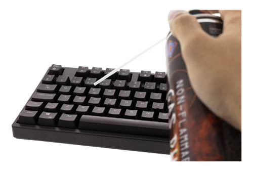 Deltaco GAM-061 GAMING Tryckluft p&aring; burk, 220ml, flexiblet munstycke, svart