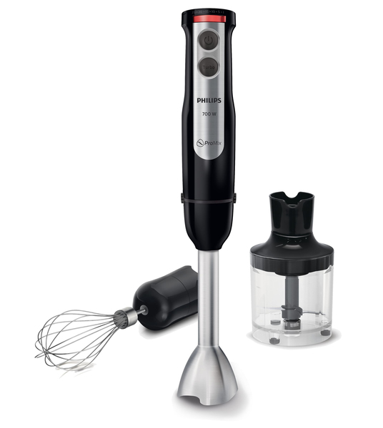 PHILIPS HR2173/90 Viva Collection Hand Blender 700W metal blending bar Compact chopper 25SP black/red