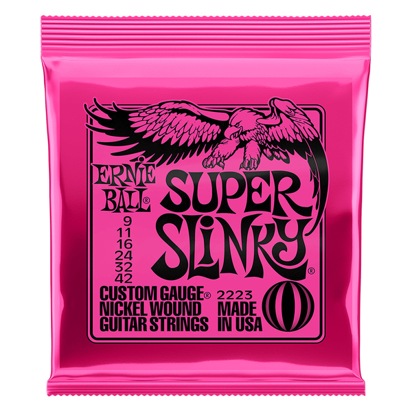 Ernie Ball Super Slinky Nickel Wound Electric Guitar Strings, 9-42 (EB2223)