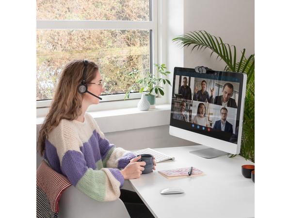 Sandberg Bluetooth Office Headset Pro+ - tr&aring;dl&ouml;s h&ouml;rlurar, Svart