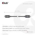 Club 3D CAC-1570 USB4 v2 USB-C cable, 240W, 1.2 m, Black