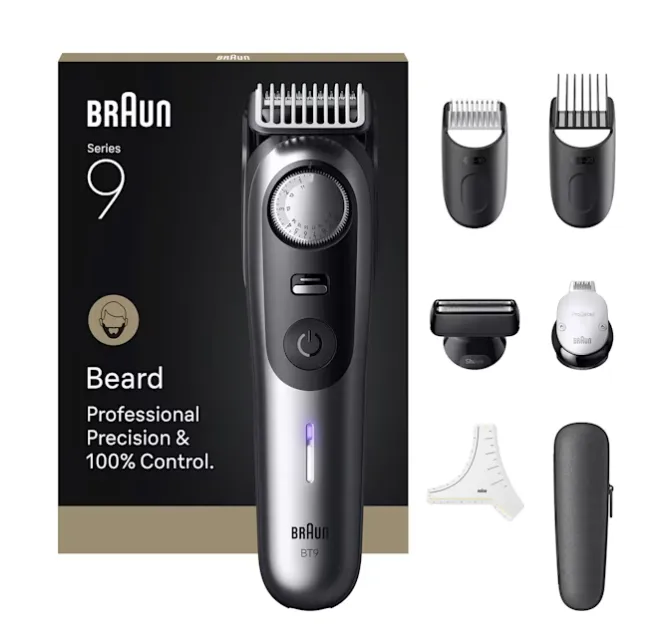 Braun Beard Trimmer Series 9 BT9520 - sk&auml;ggtrimmer, satinkrom