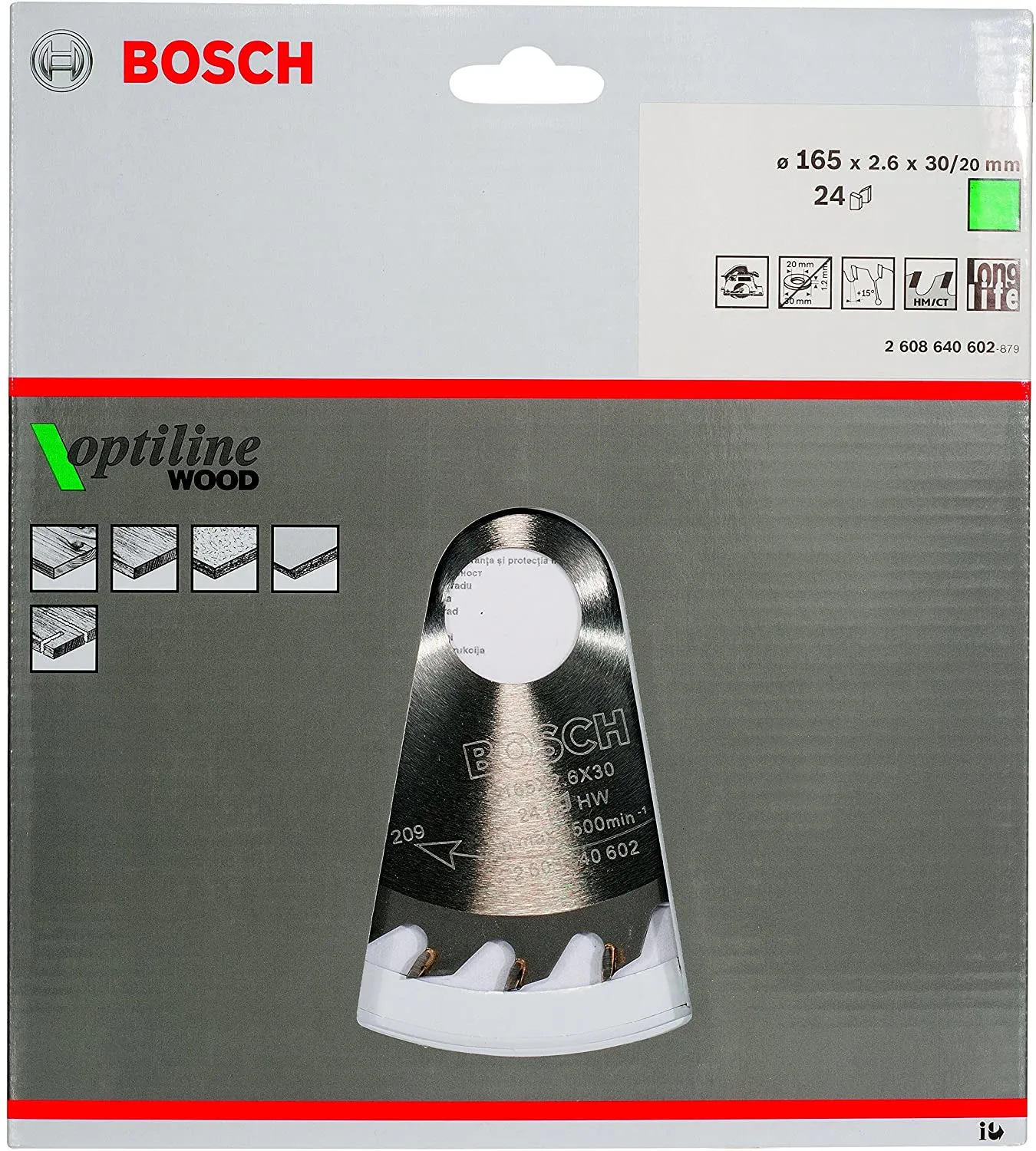 Bosch Circular Saw Blade Optiline 165x30