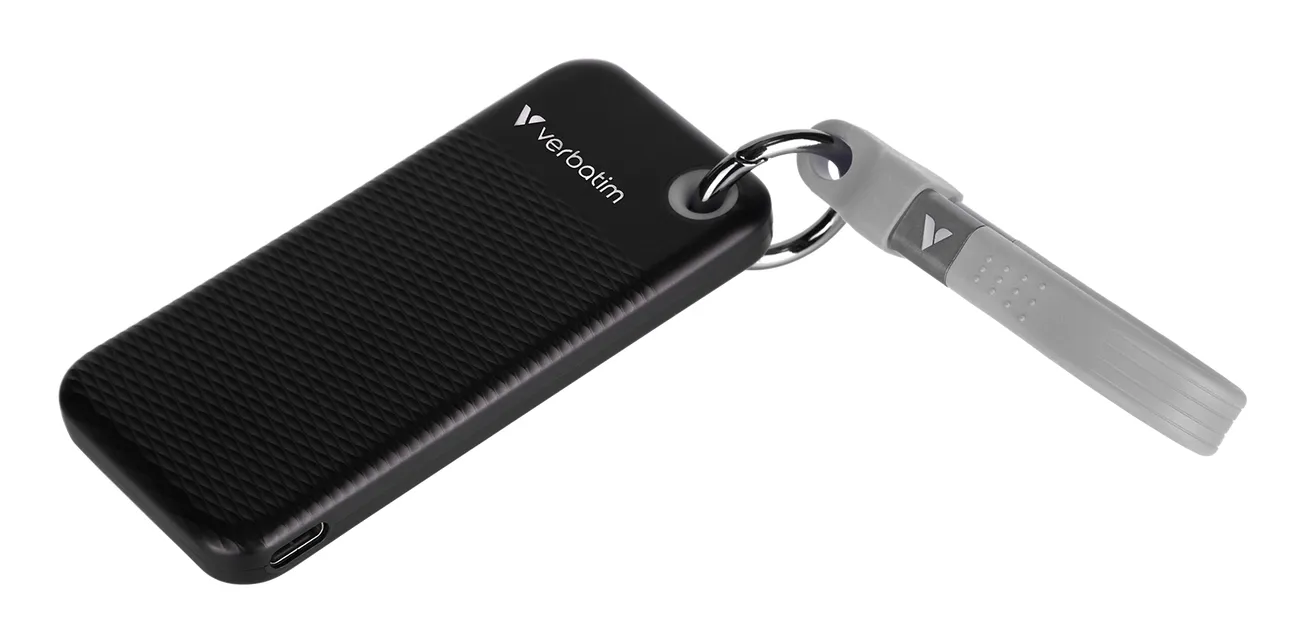 Verbatim Pocket SSD 1TB External SSD with USB 3.2 Gen 2 (USB-C), Portable, Black/Gray