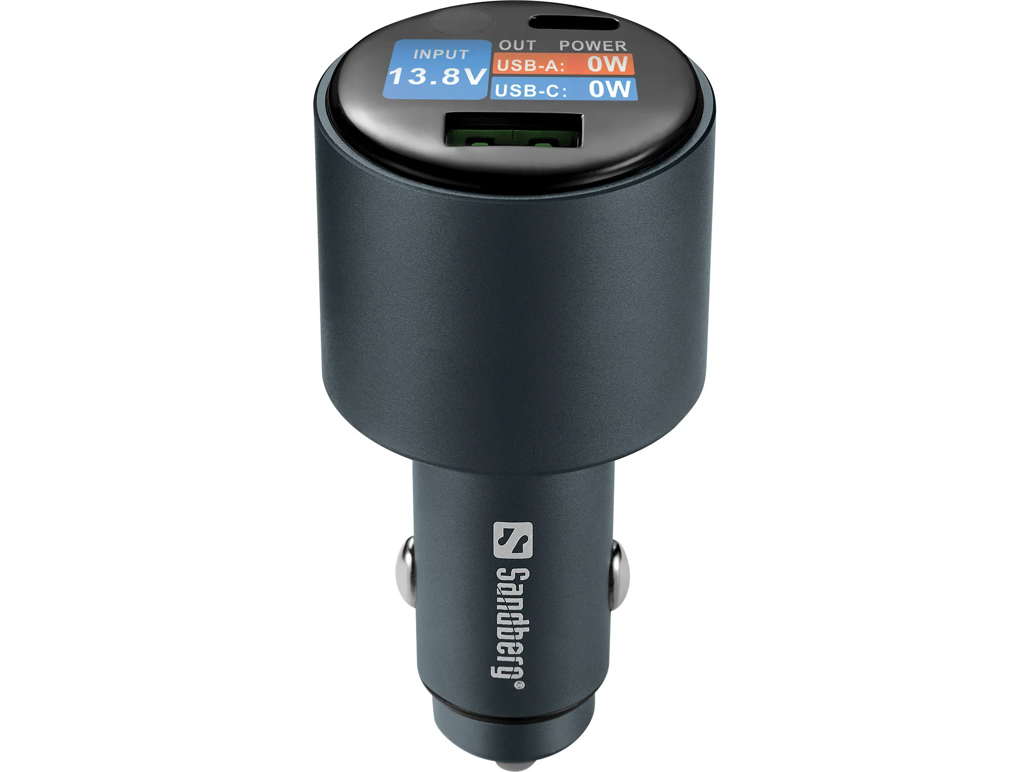 Sandberg Car Charger 2in1 95W Display, 1 x USB-C, 1 x USB-A, 95W, PD 65W - billaddarer