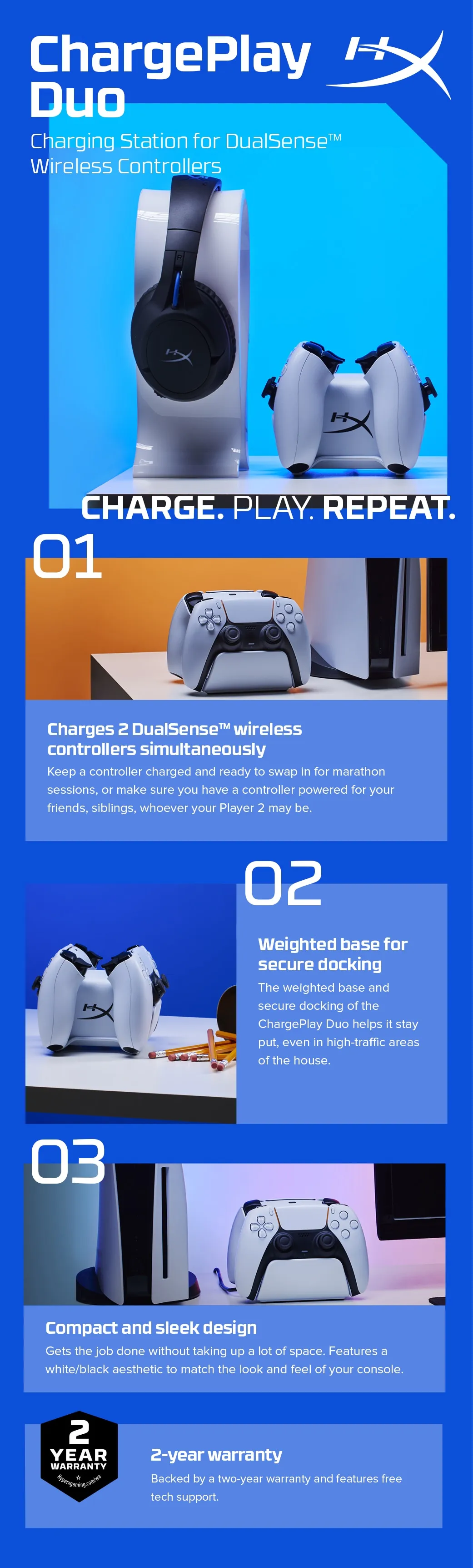 HyperX ChargePlay Duo - Charging Station for DualSense Wireless Ctrl