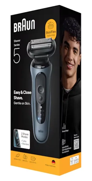 Braun Series 5 52-A1000s m&auml;rk&auml;- ja kuiva-ajoon -parranajokone, sininen