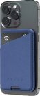 Mujjo MagSafe Leather Card Wallet, Monaco Blue