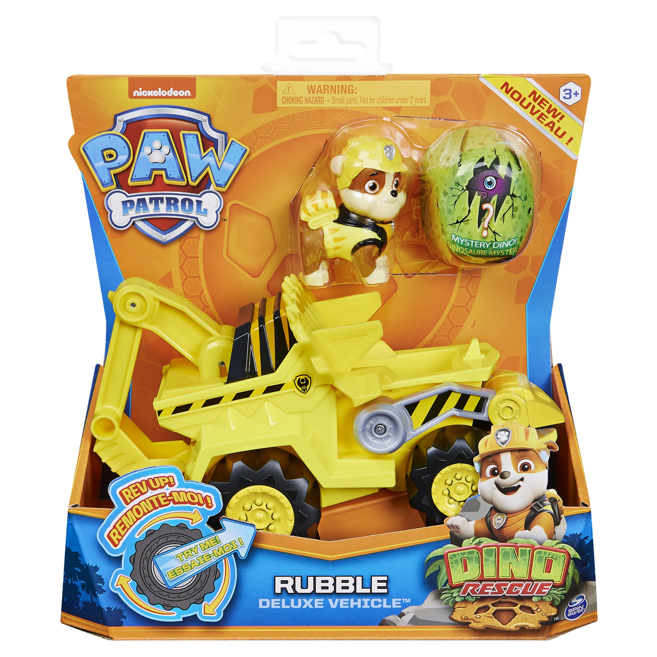 Spin Master Paw Patrol Dino Rescue Rubbles Base Vehicle Toy Vehicle (Yellow/Black)