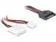 Delock Cable Y- Power SATA male 15 pin &gt; 4 pin Molex female + 4 pin fl
