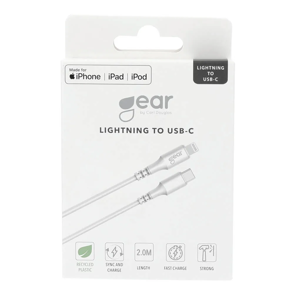 GEAR USB-C to Lightning cable, 2 m, White