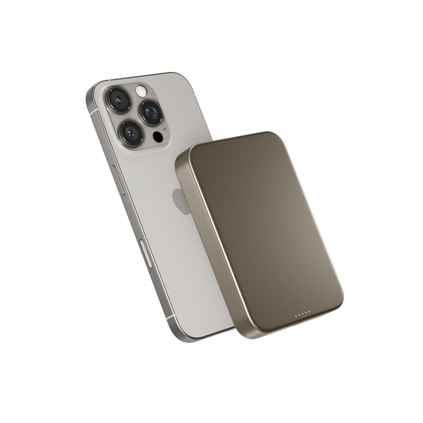 Epico UltraPack Qi2 10000mAh Alu Mag+ Wireless Power Bank EM71b Wireless Charging 15W for iPhone and Android, Titanium