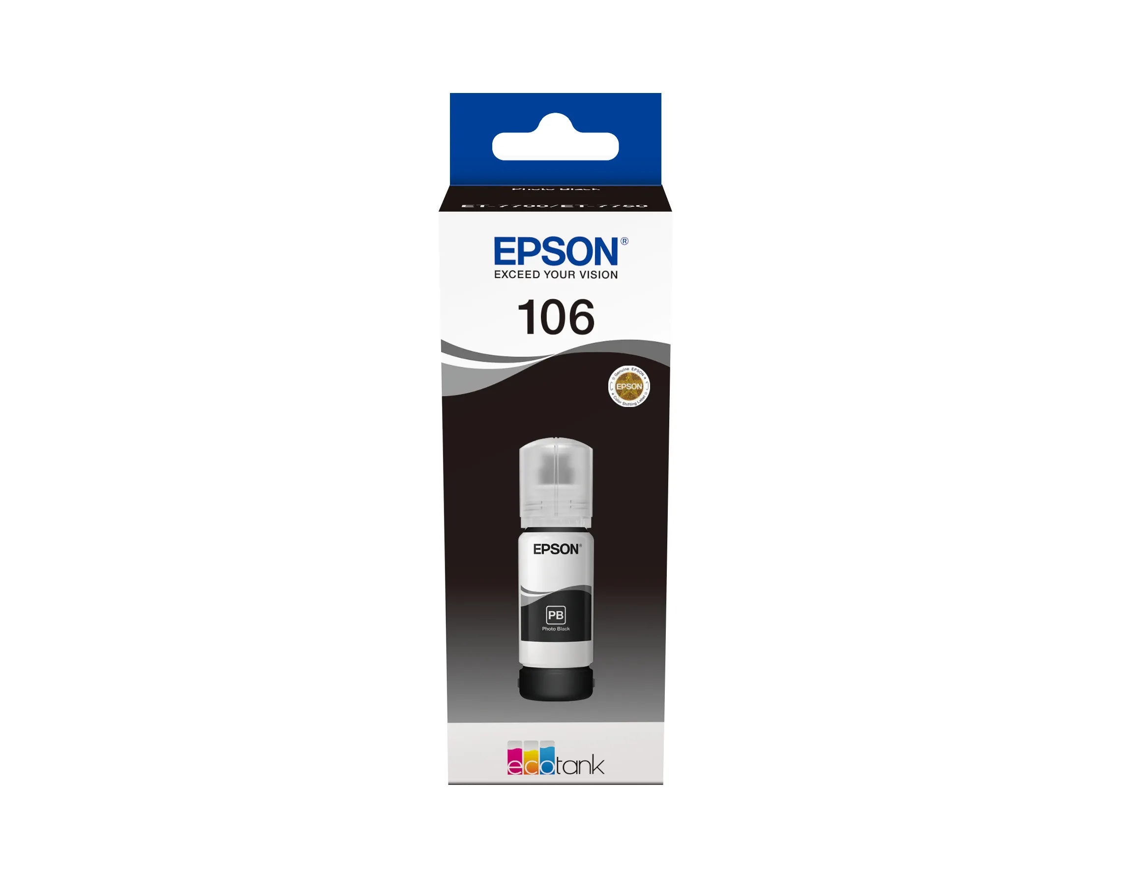 Epson 106 EcoTank Ink Bottle, 70 ml, Photo Black