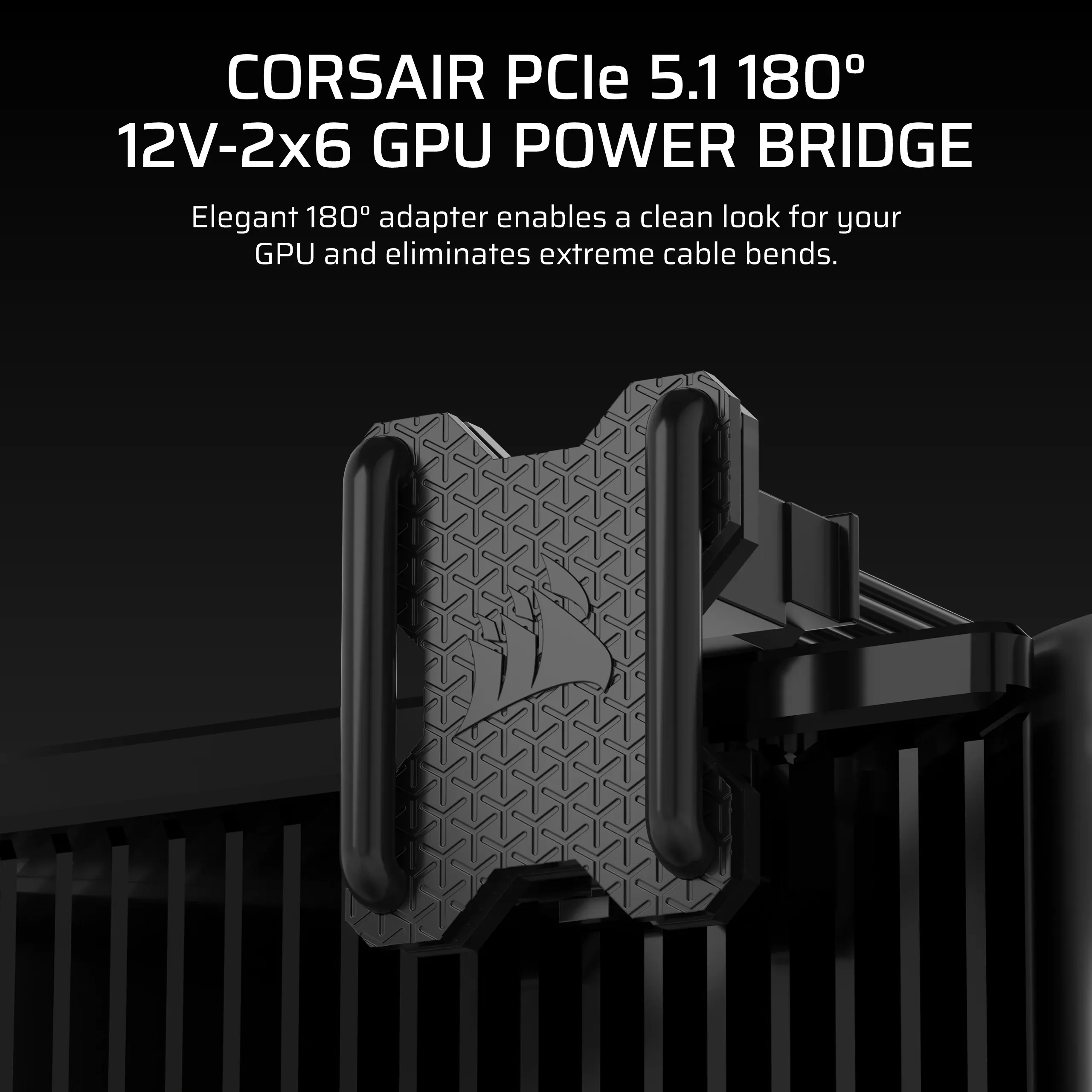 CORSAIR PCIe 5.1 180&deg; 12V-2x6 GPU Power Bridge Style A, black