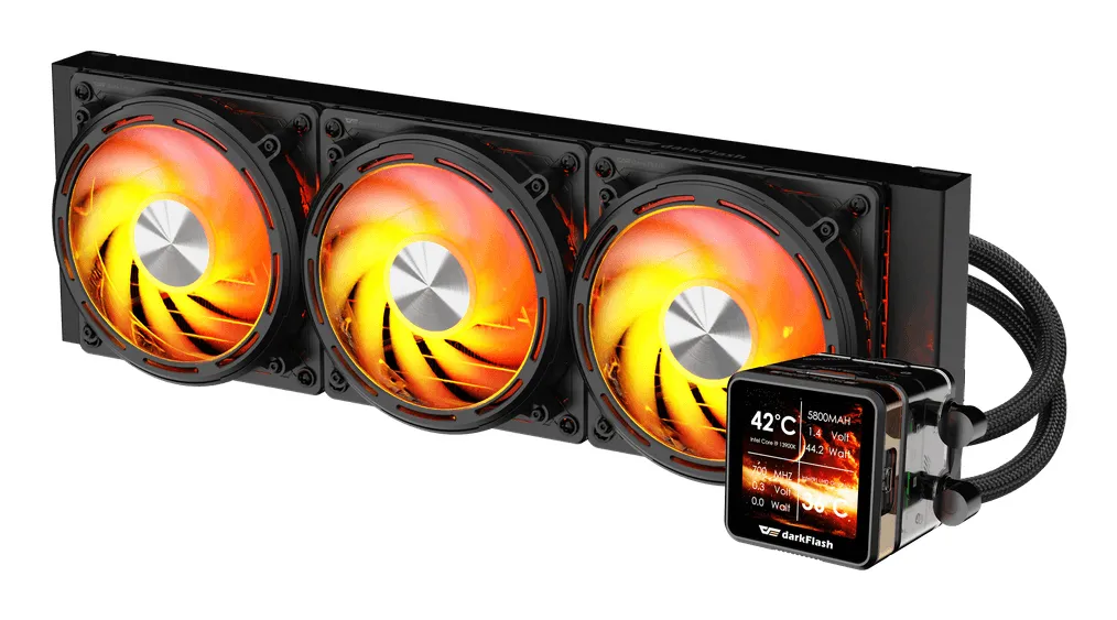 DARKFLASH DE360 360 mm AIO Liquid CPU Cooler - Black