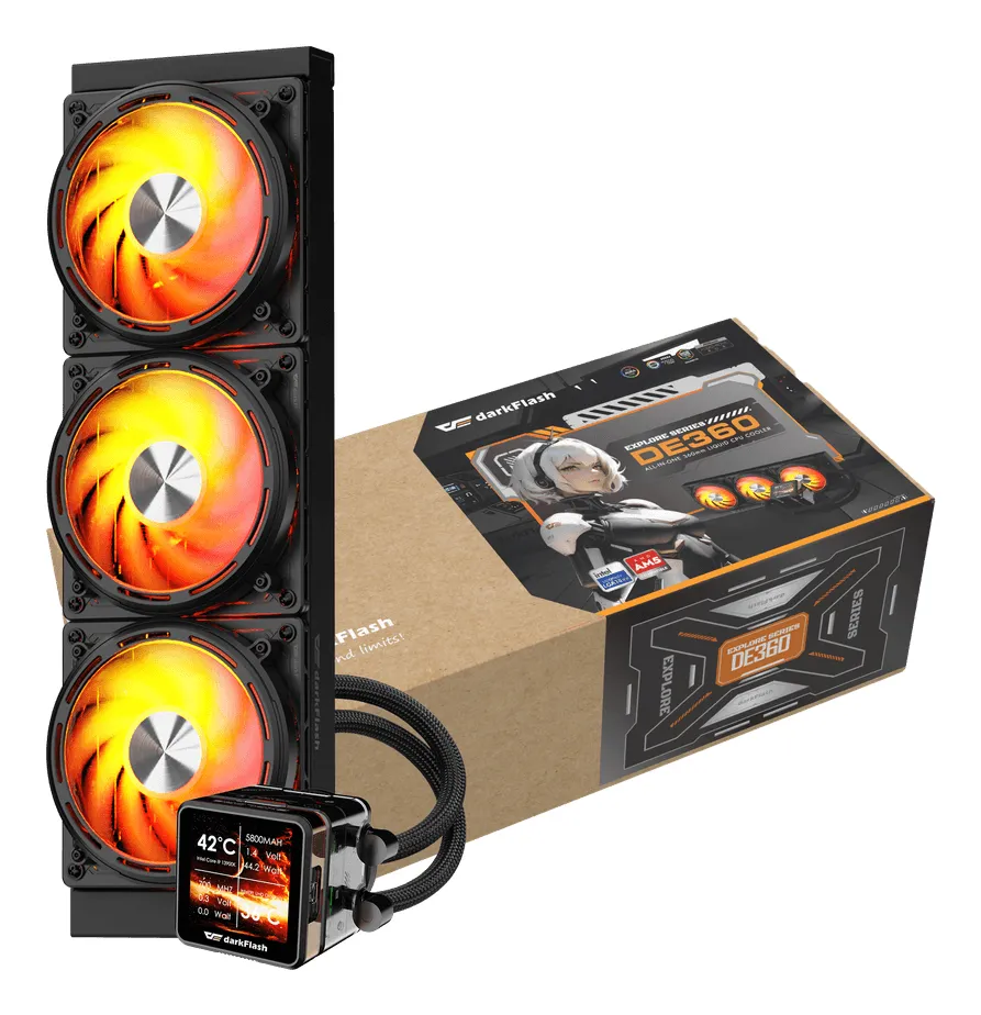 DARKFLASH DE360 360 mm AIO Liquid CPU Cooler - Black
