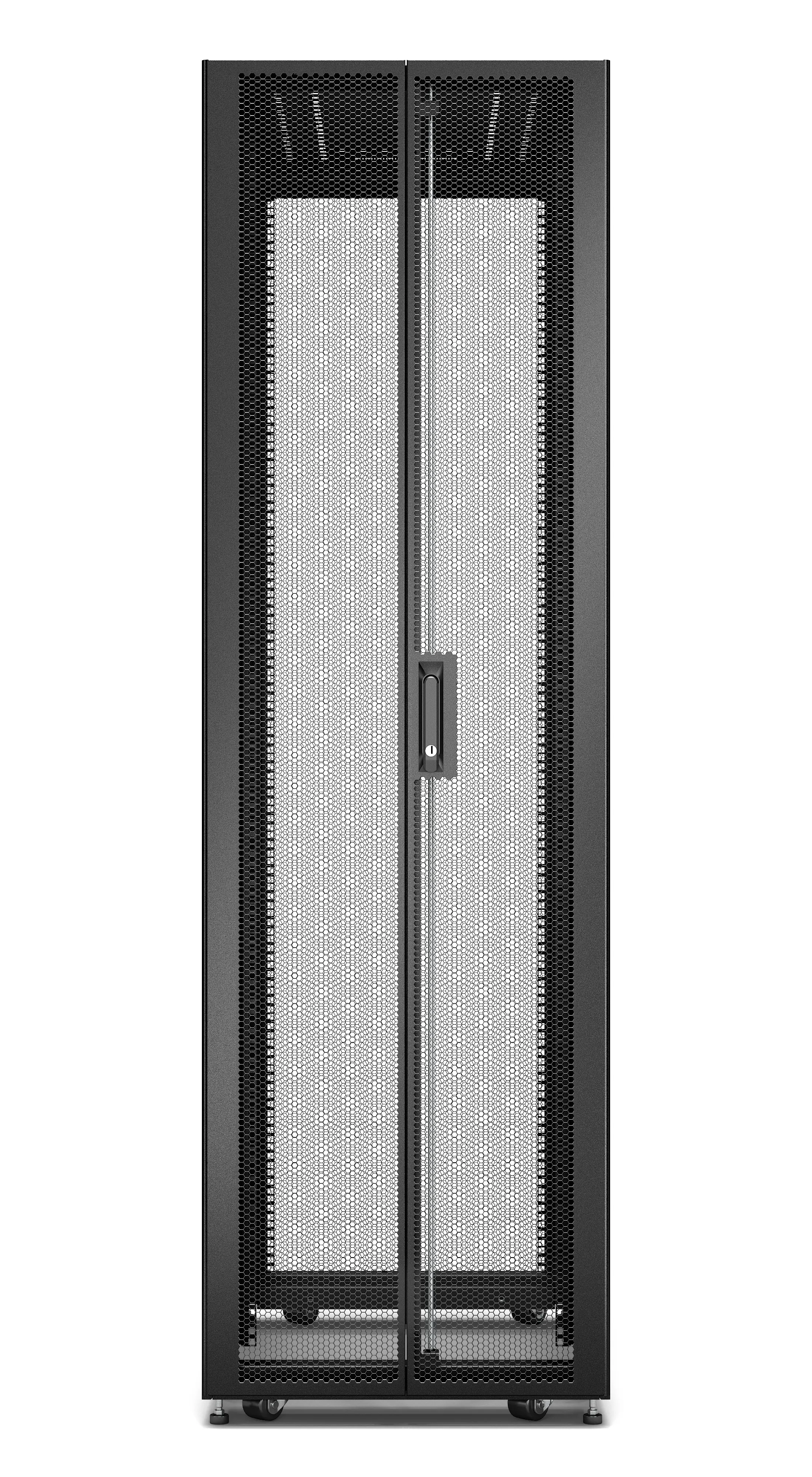 APC Easy Rack 42Ux600x1000 with Roof castors feet and 4 Brackets No Side panels Bottom black