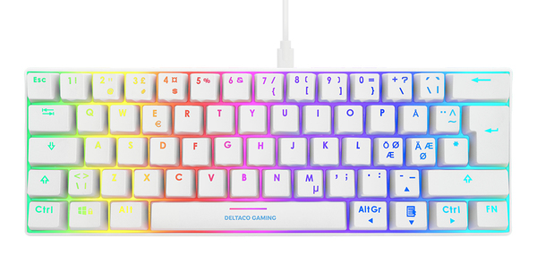 Deltaco Gaming White Line WK85R - mechanical gaming keyboard, white
