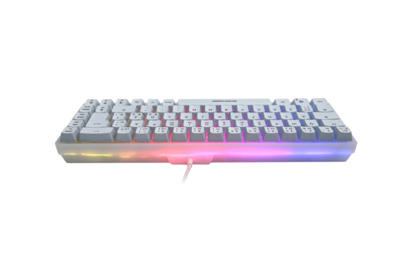DELTACO GAMING WK70 60% Gaming Keyboard, Membrane, White semi-transparent