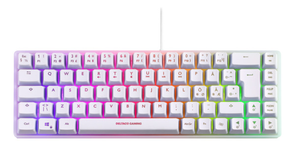 Deltaco Gaming White Line WK70. 60%, membran switches, RGB - gaming keyboard, white