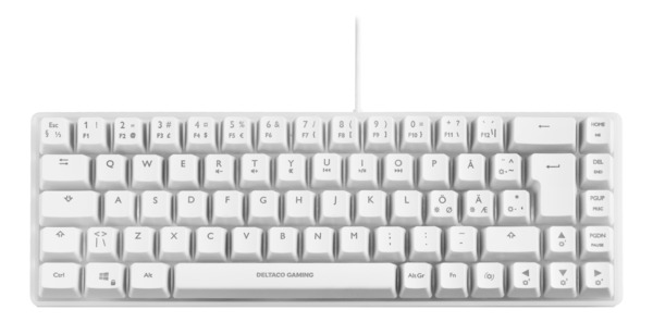 DELTACO GAMING WK70 60% Gaming Keyboard, Membrane, White semi-transparent