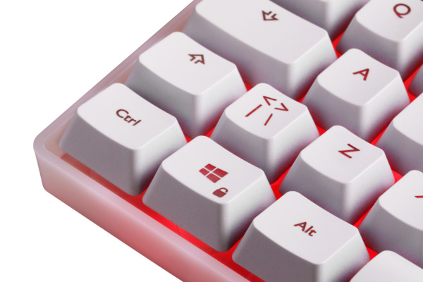 DELTACO GAMING WK70 60% Gaming Keyboard, Membrane, White semi-transparent