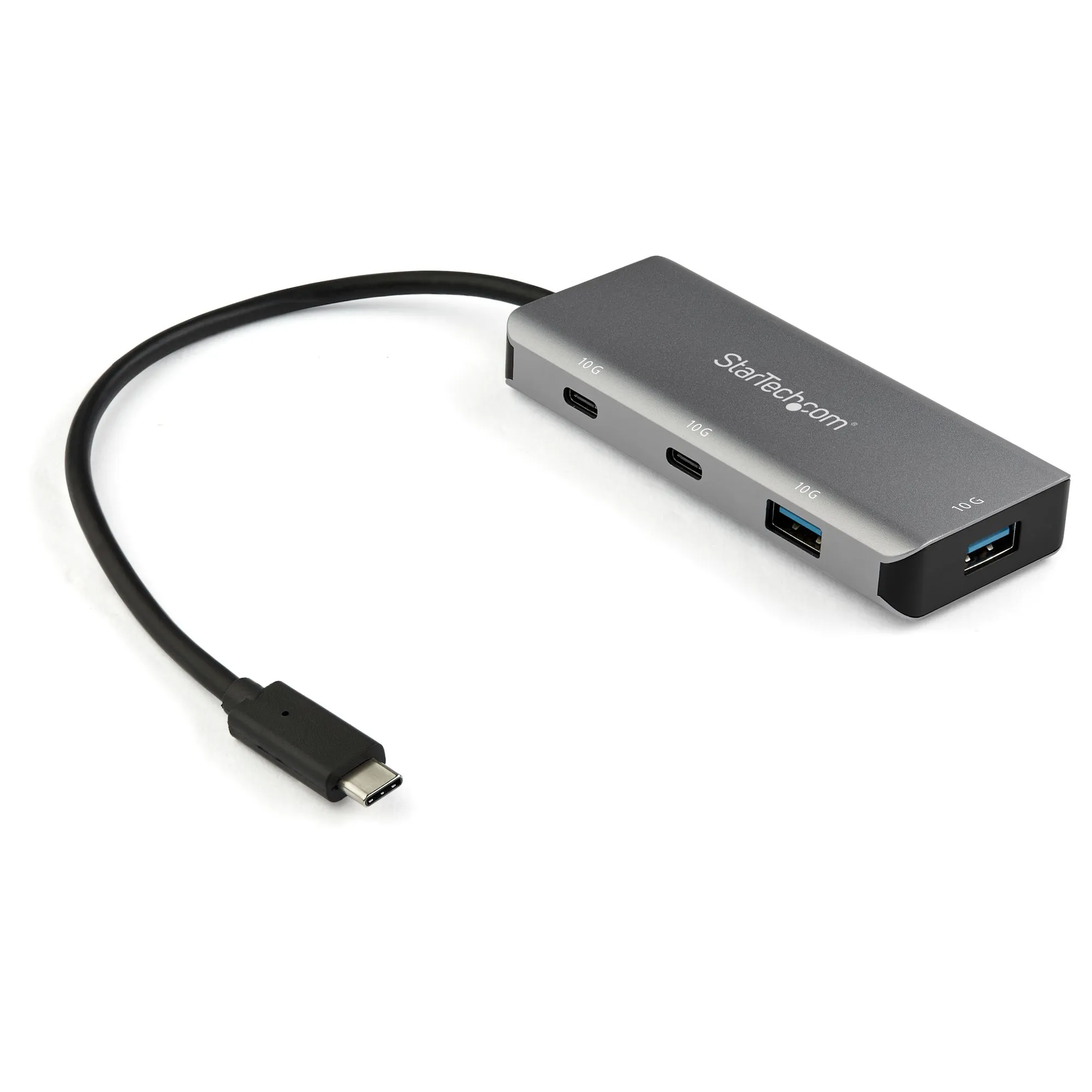 STARTECH.COM 4-Port USB-C Hub 10Gbps with 3x USB-A & 1x USB-C 9.8inch Extended Attached Host Cable HB31C2A2CB